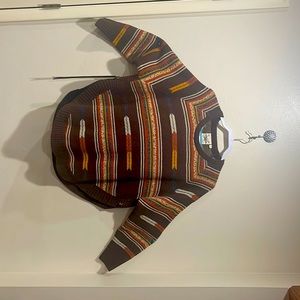 Cotton&Rye outfitters brown, burnt orange and a little blue sweater.